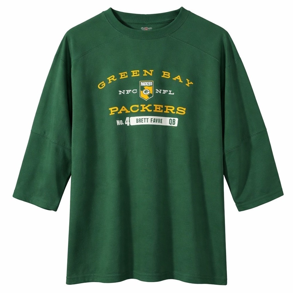 Vintage Green Bay Packers Brett Favre #4 NFL Players Shirt Men's L Made USA Y2K